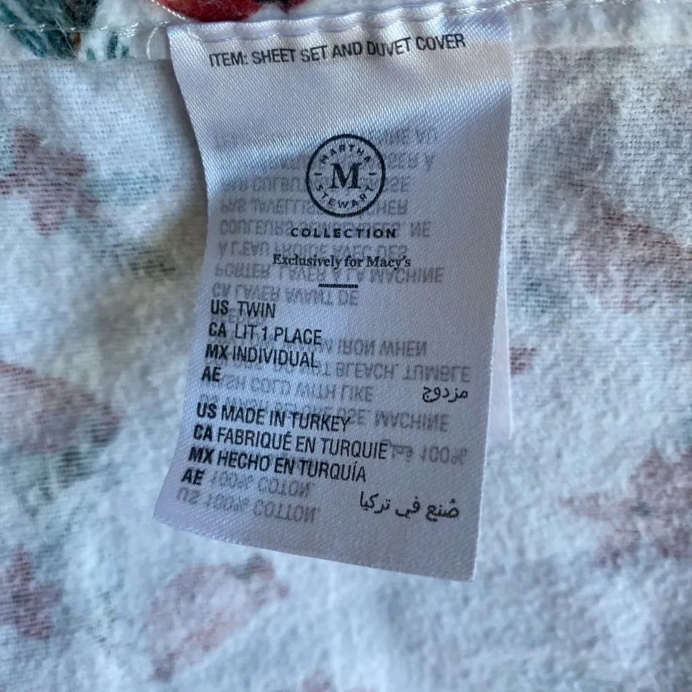 Martha Stewart Flannel Winter Cardinal Bed Flat Top Sheet